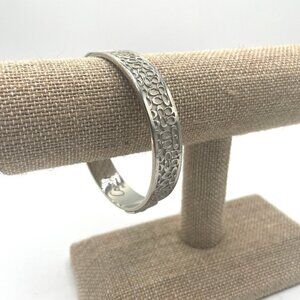 Coach Silver Tone Logo Bangle Bracelet